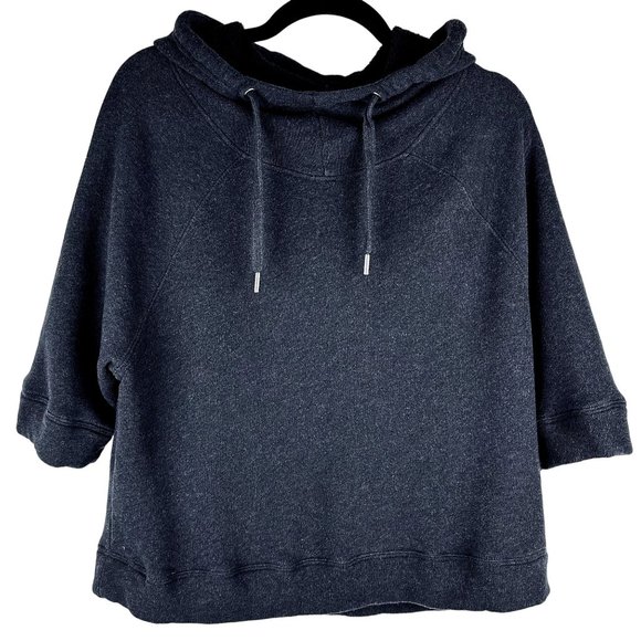 Pact Tops - PACT 100% Organic Cotton Slouchy Hoodie Sweatshirt XL Half Sleeve Gray